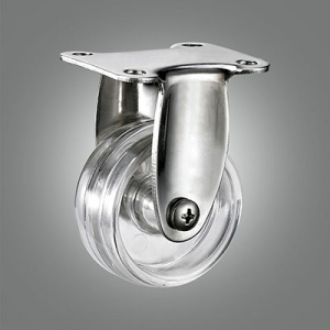 Stainless Steel Caster Series - Light Duty Transparent PC Top Plate Caster - Rigid